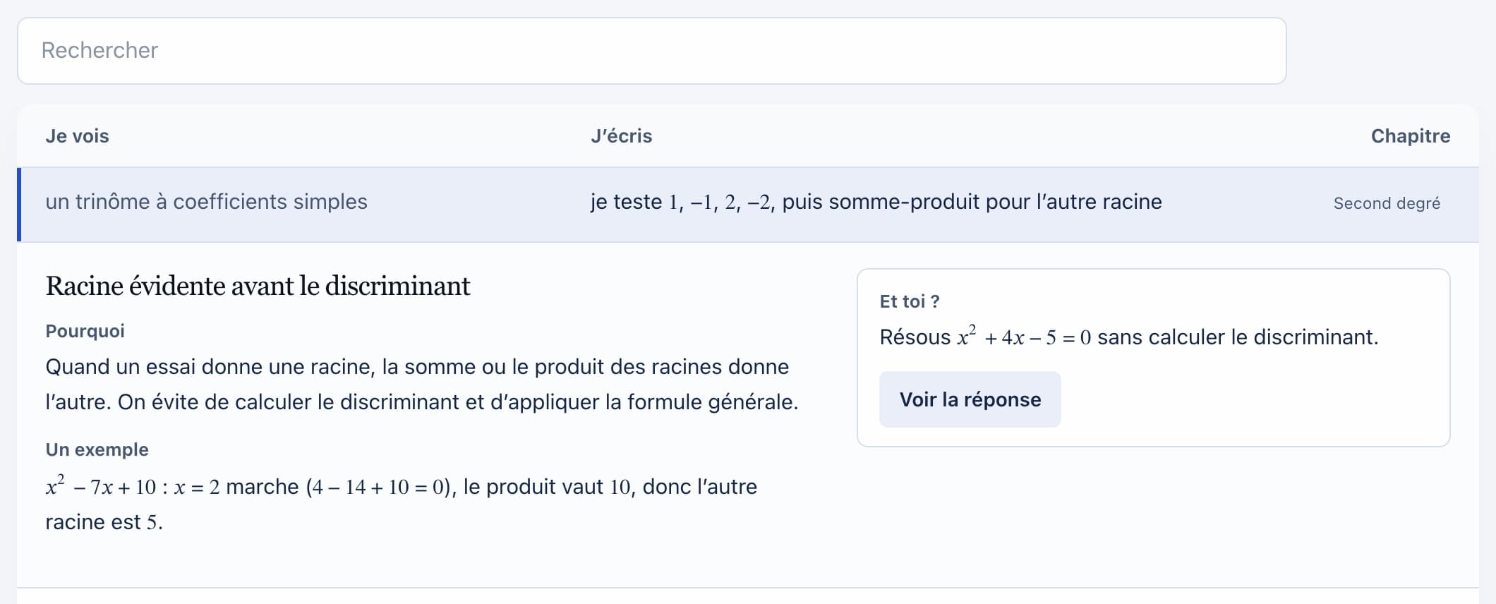 Le recueil des réflexes de première, avec un réflexe ouvert